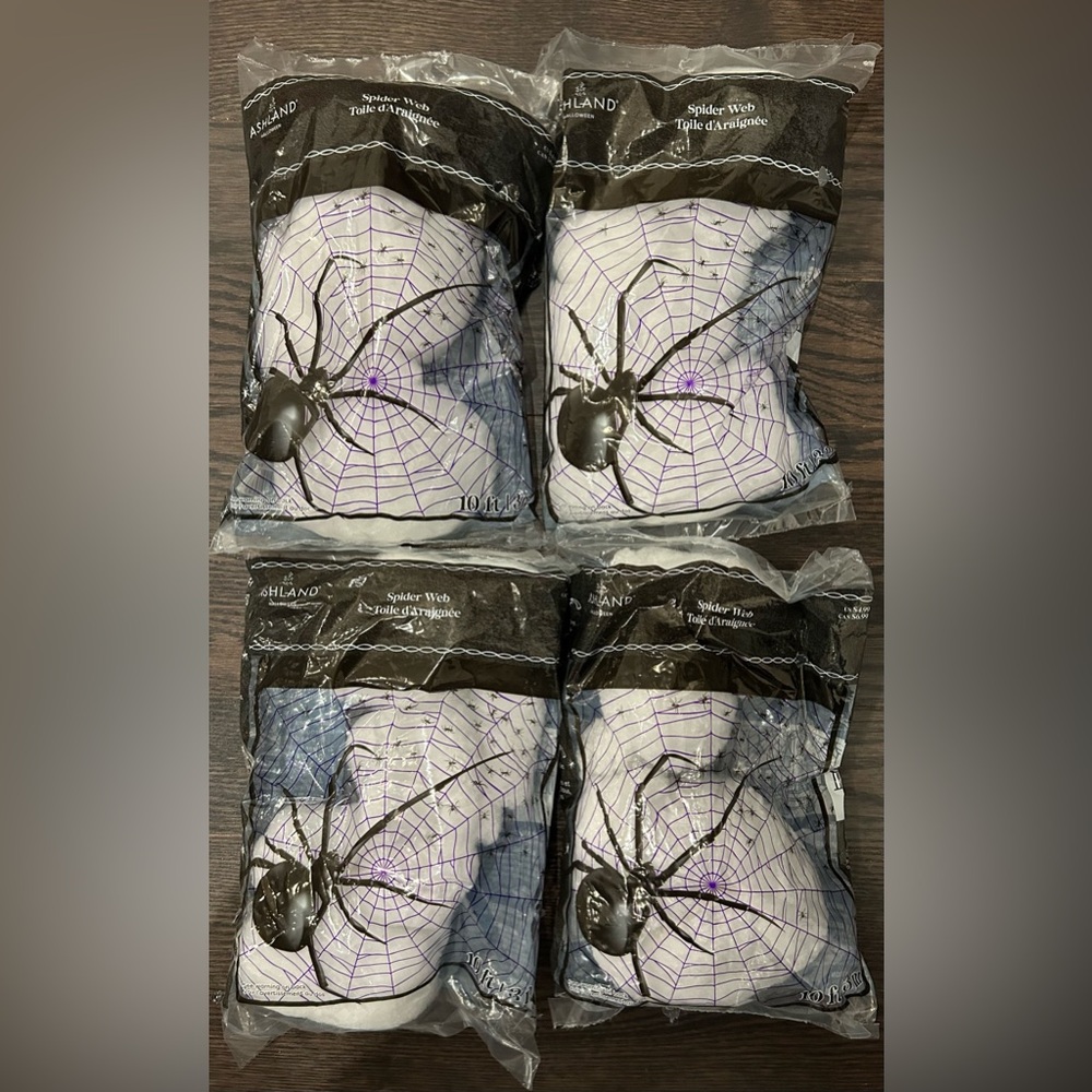 Spider Web Halloween Decor 4 packs NWT